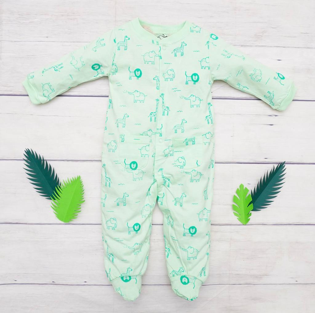 Cute Jungle SleepSuit Romper Green