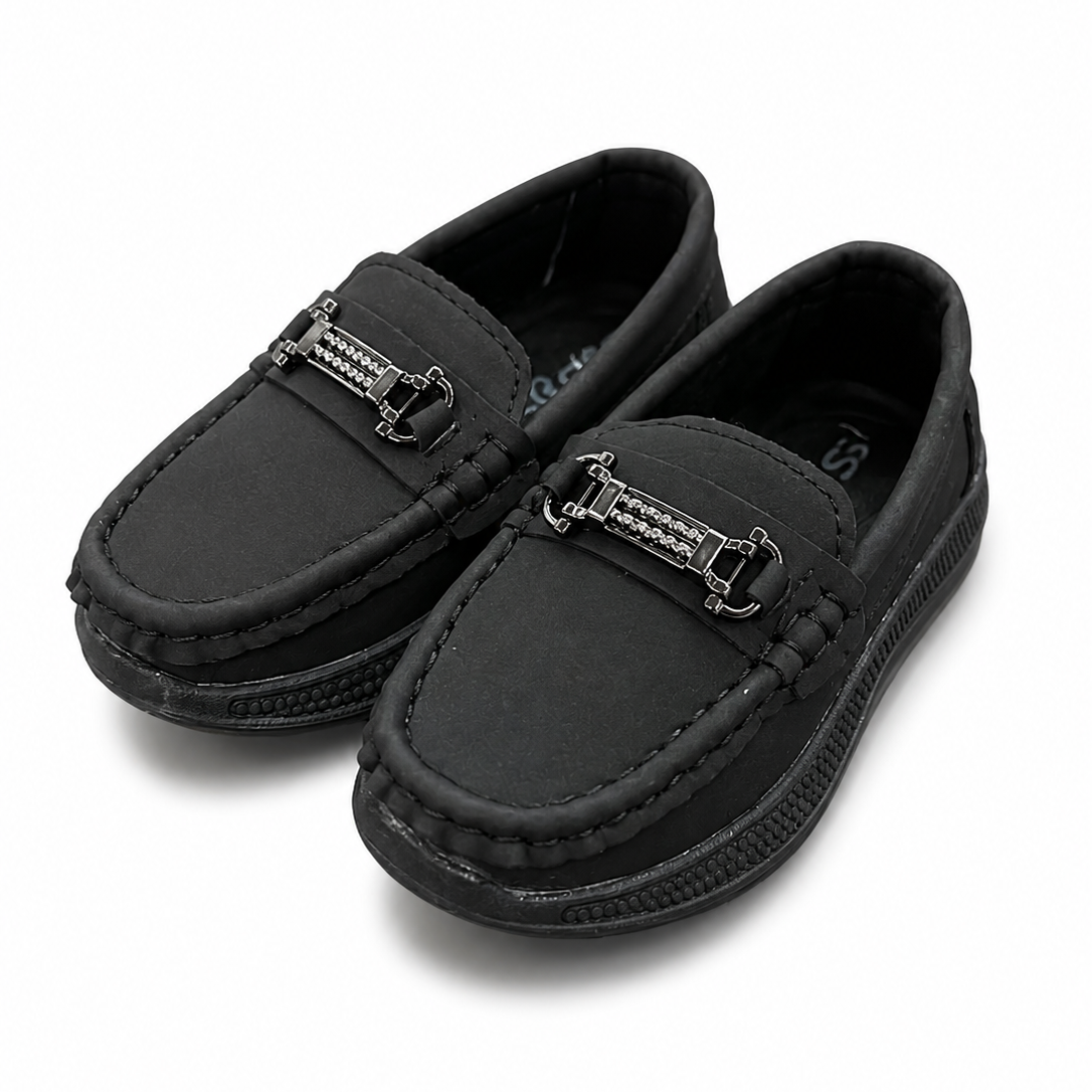Baby Boy Black Loafers Shoes – Soft Sole Party Wear