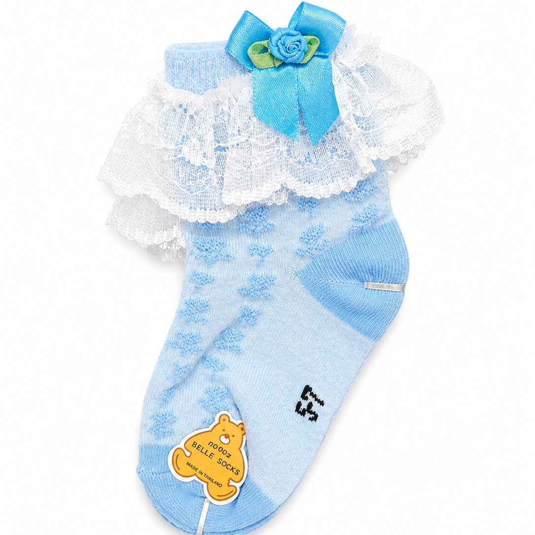 Baby Girl Blue Frill Socks