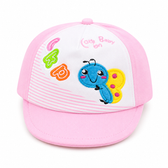Baby Pink Cotton P Cap for Kids