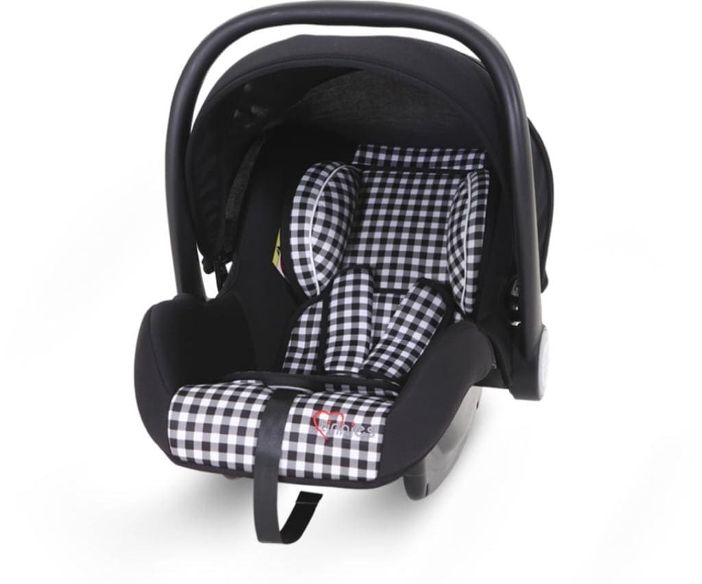 Baby Carry Cot – Black Check