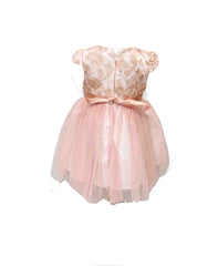 Peach Embrioded Partywear Frock