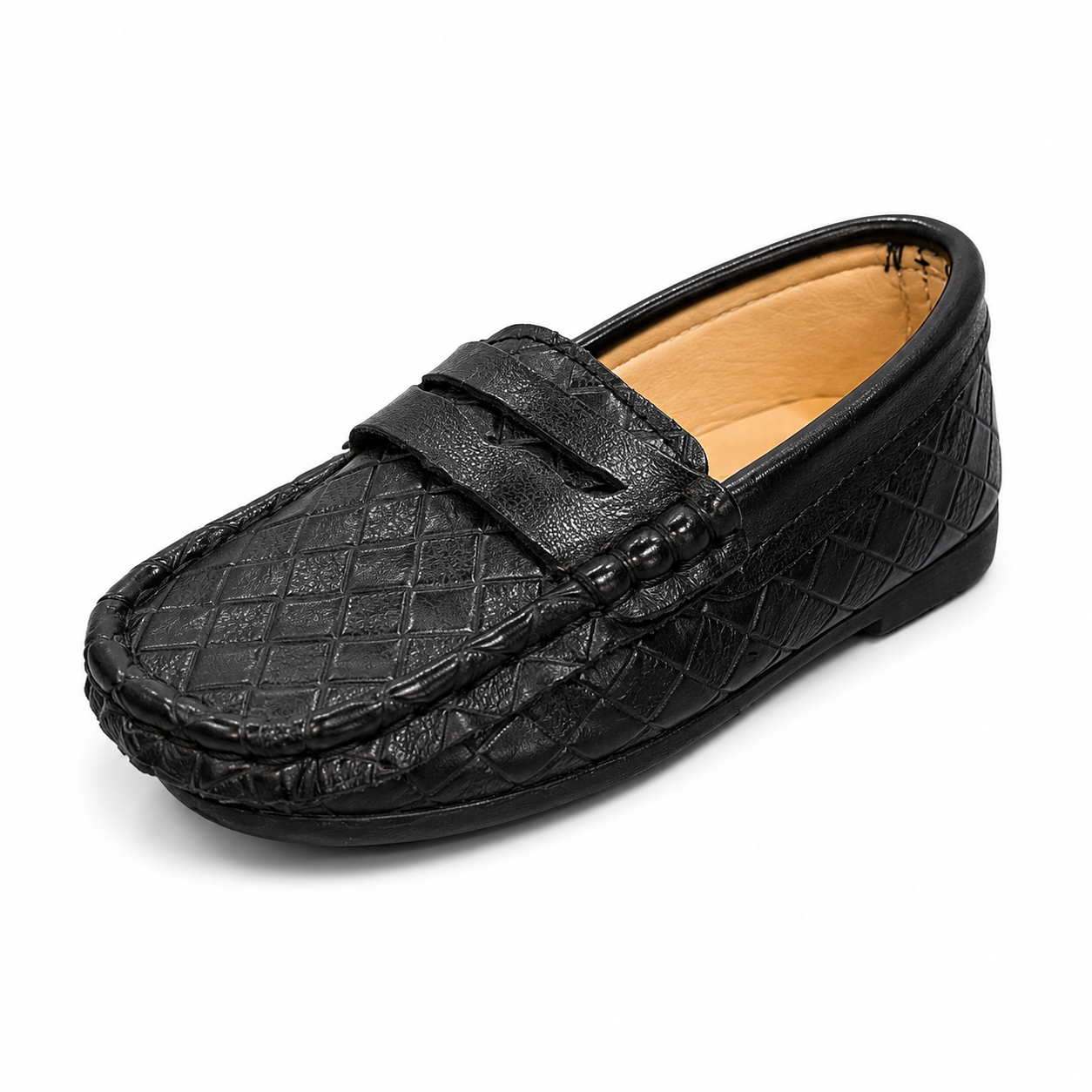Baby Boy Woven Black Loafers