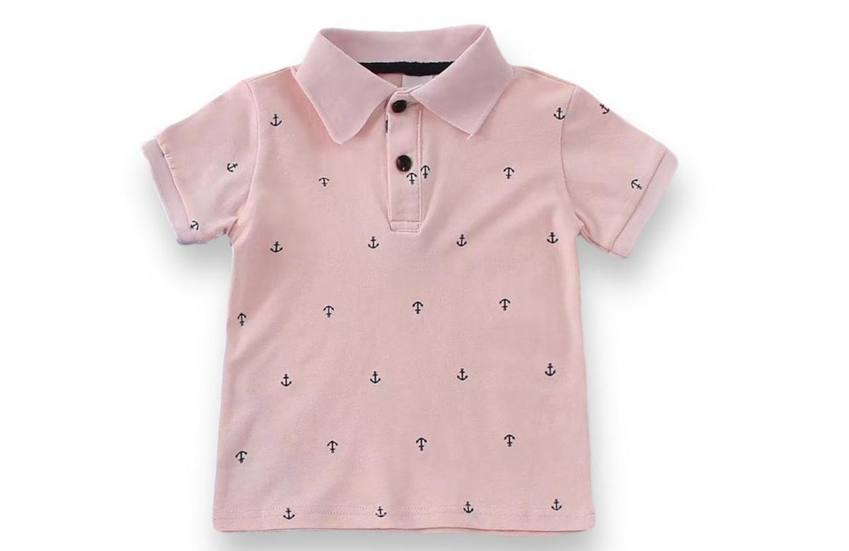 Anchor Polo T-Shirt Peach