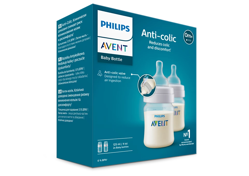 Anti-Colic Reduces Bottle 125ml Pk2