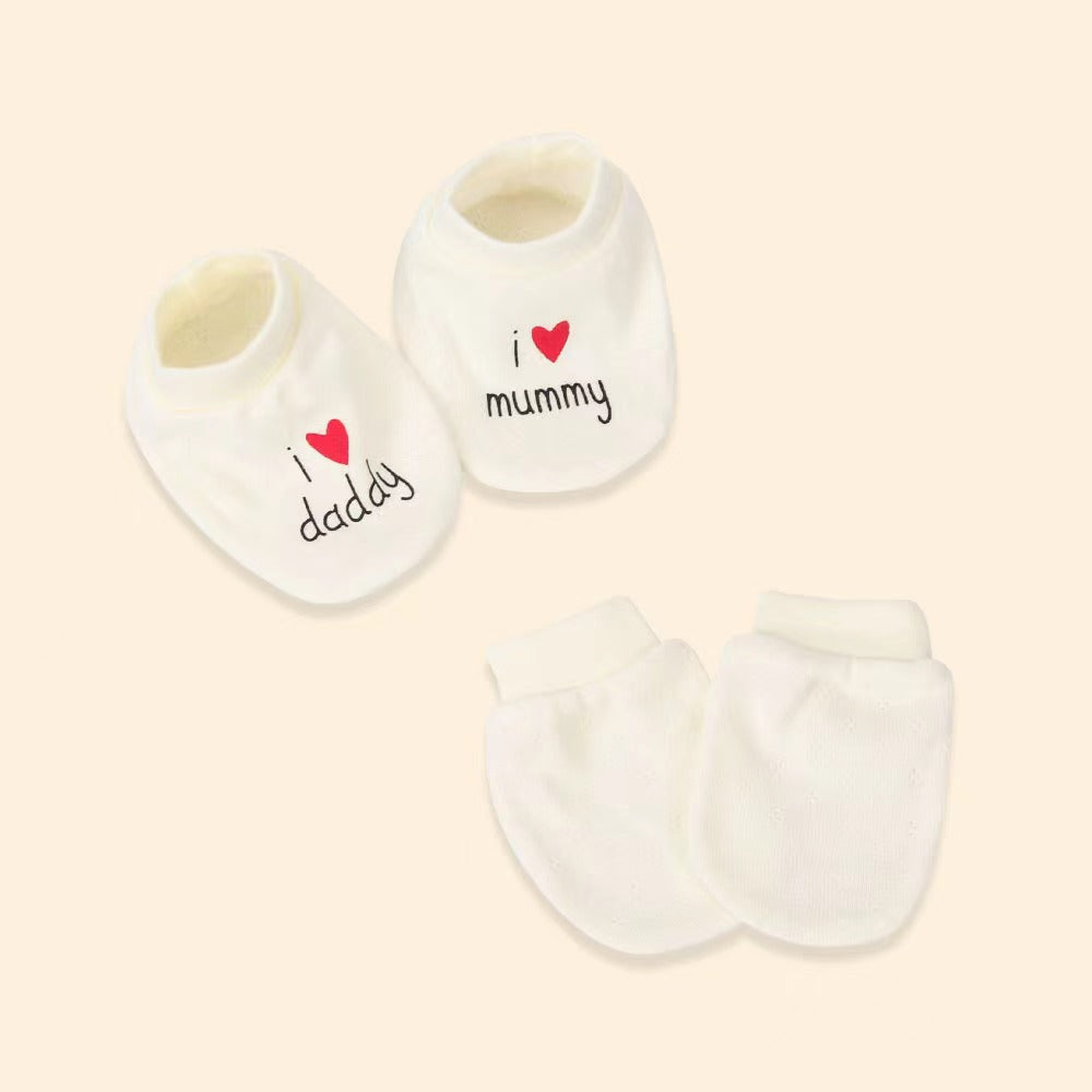 Soft touch Mittens & Booties Set White