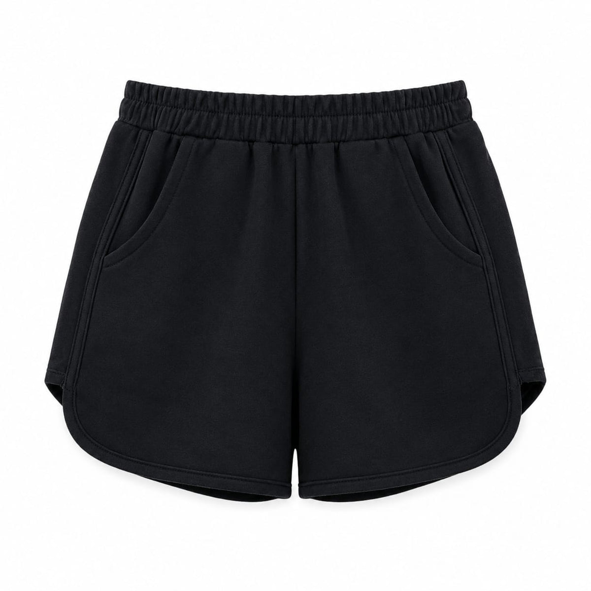 Baby Girl Round Lastic Cotton Short - Black