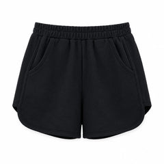 Baby Girl Round Lastic Cotton Short - Black