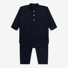 Baby Boy Black Wash-N-Wear Kurta Trouser Set
