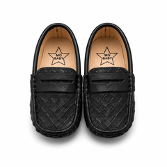 Baby Boy Woven Black Loafers