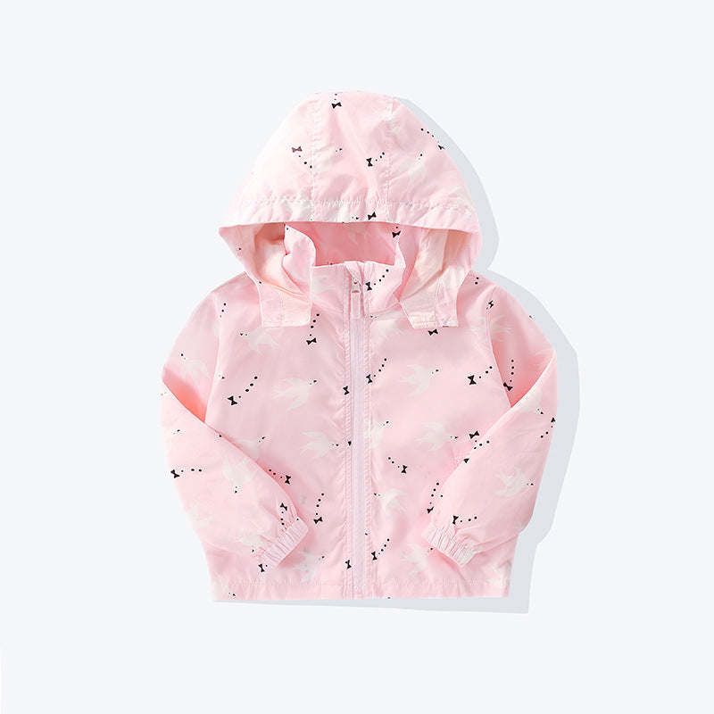Hooded Parachute Jacket Unicorn Pink