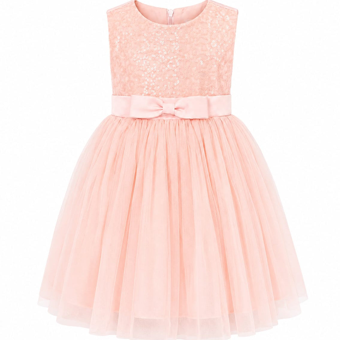 Peach Sequence Partywear Frock