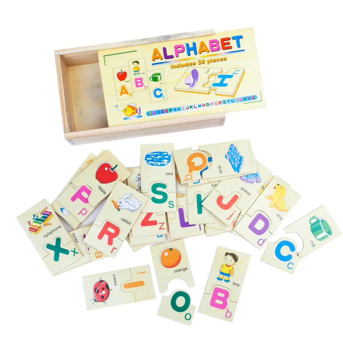 Wooden Alphabet Learning Puzzle Set