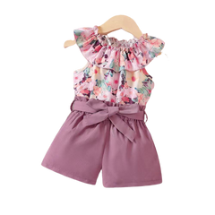 Baby Girl Printed Floral Suit-Tea Pink