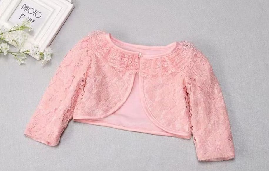 Frill Cardigan For Baby Girl-Pink