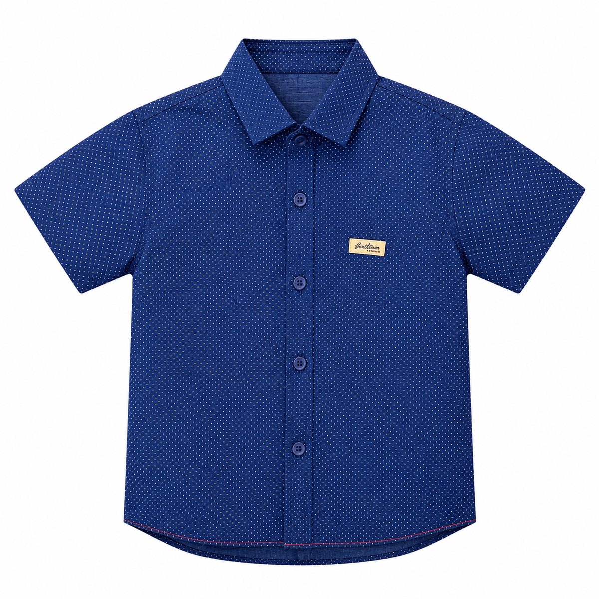 Blue Polka Dots Half Sleeves Shirt