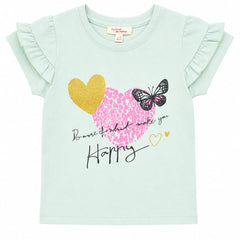 Baby Girl Summer T-Shirt - Green Butterfly