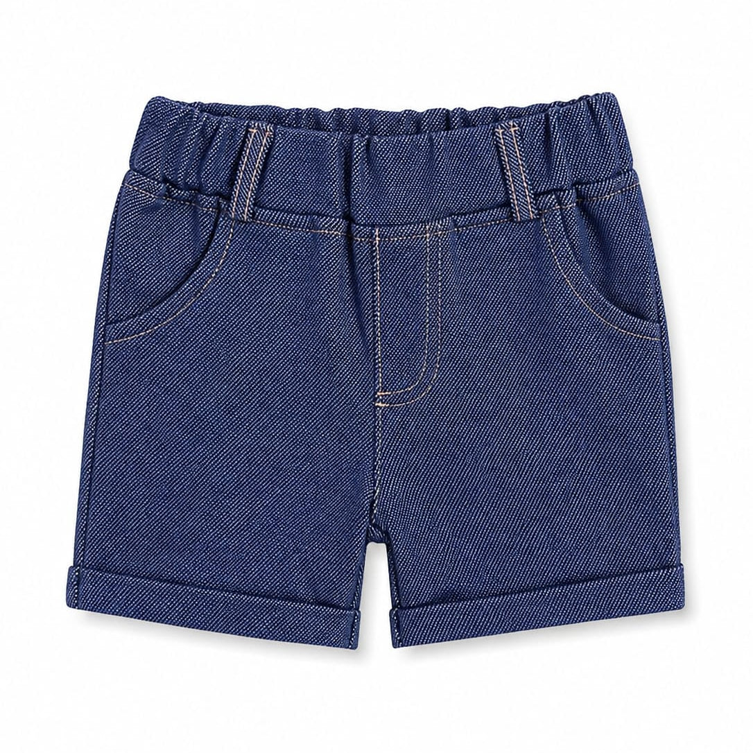 Infants Baby Round Lastic Jersey Shorts - Denim Blue