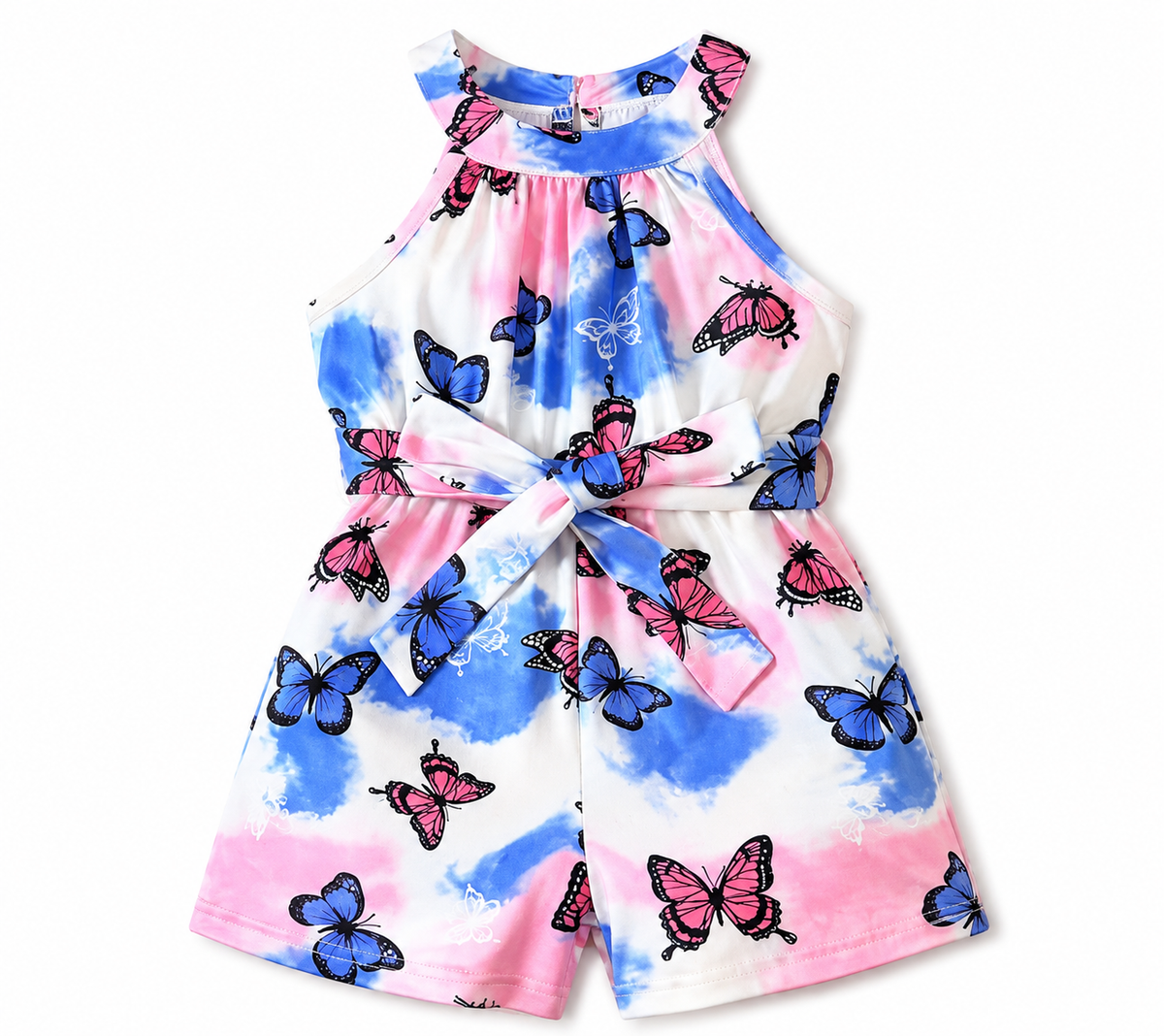 Butterfly Jump Suit-Baby Girl Colourful Sleeveless Jumper