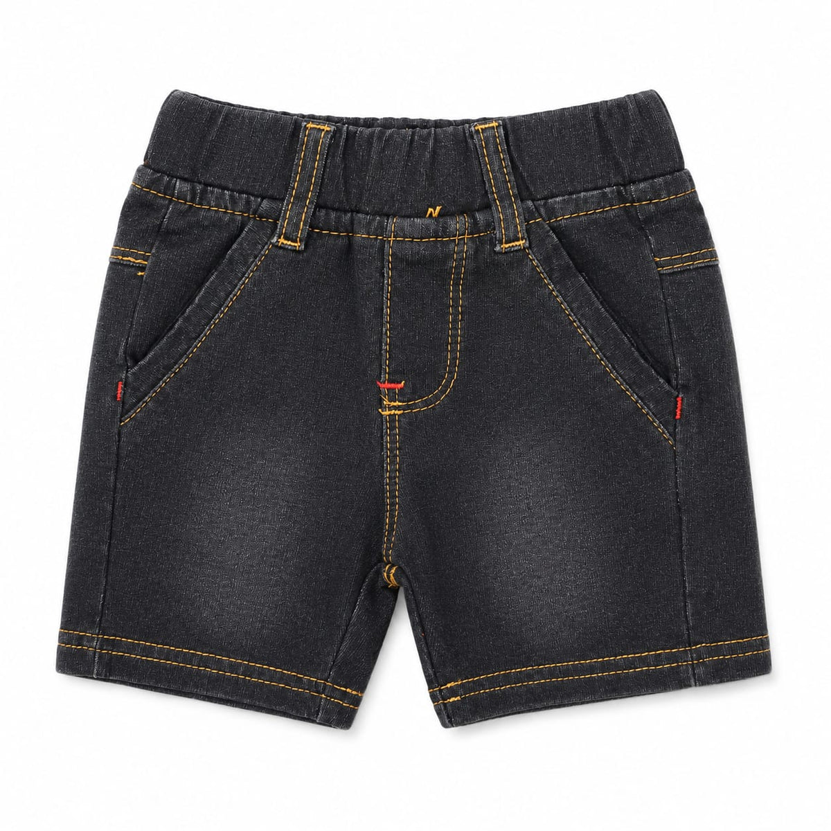Baby Boy Round Lastic Cotton Short - Black
