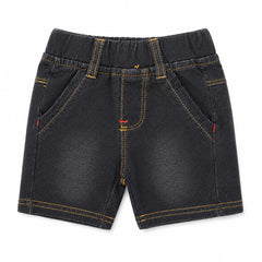 Baby Boy Round Lastic Cotton Short - Black