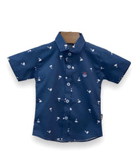 Summer Short Sleeves Shirt Navy Blue