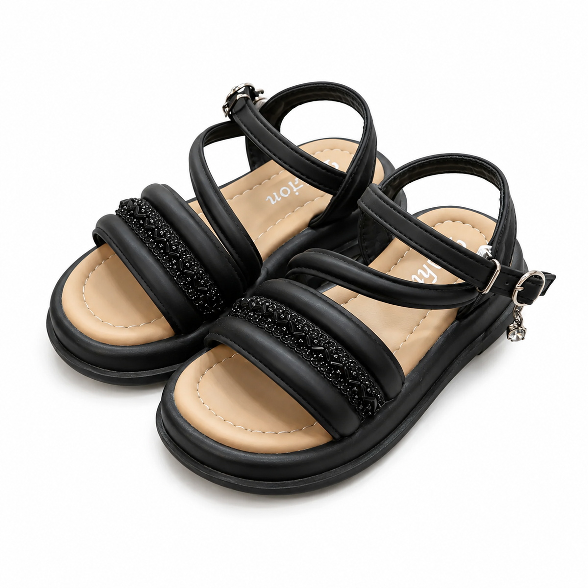 Baby Girl Black Strap Sandals