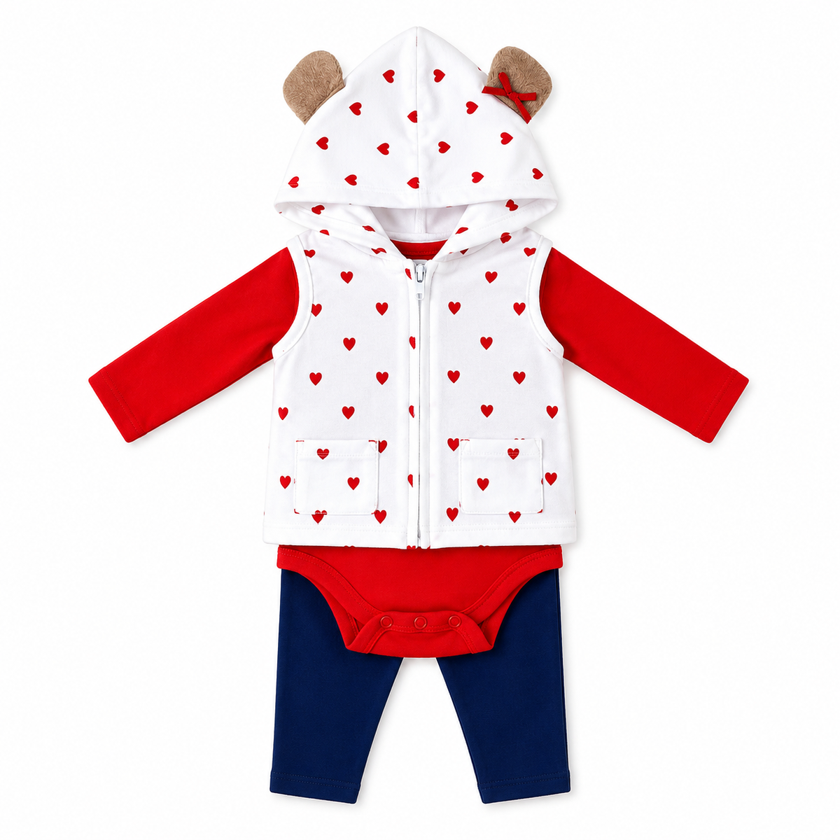 3PC Red Hoodie Suit