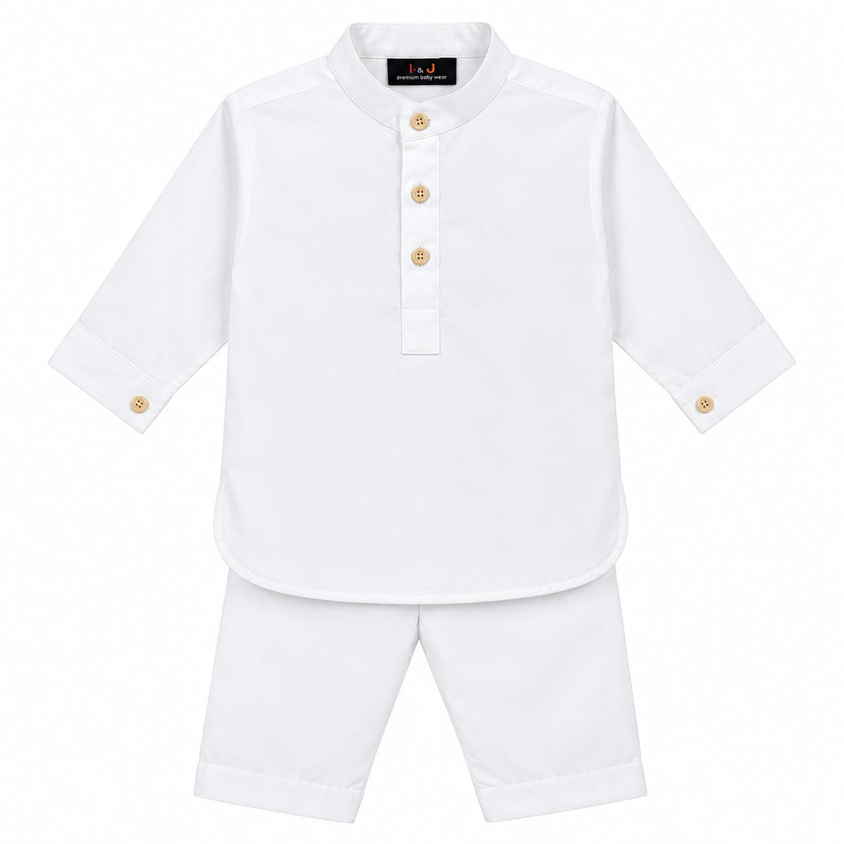 Baby Boy White Boski Kurta Trouser Set