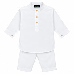 Baby Boy White Boski Kurta Trouser Set