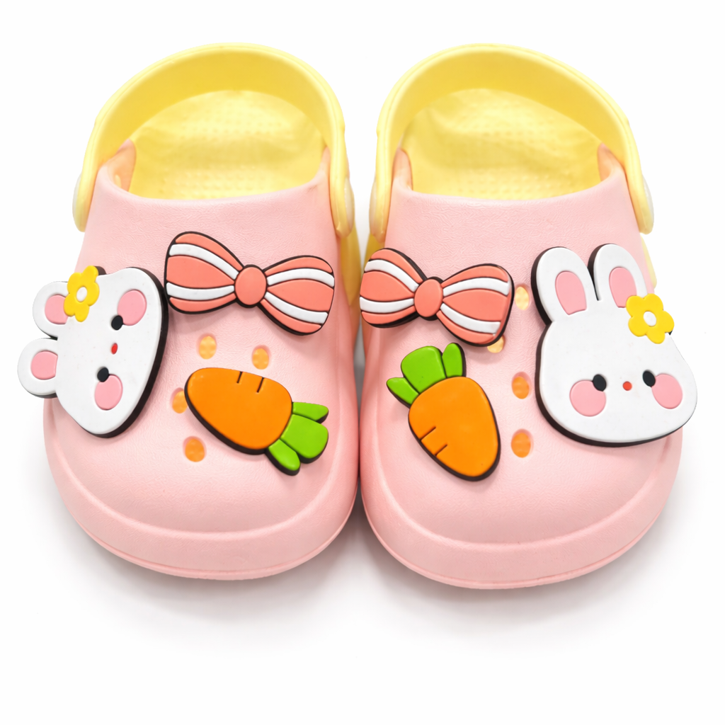 Baby Girl Peach Bunny Clogs