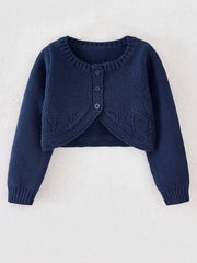 Baby Girl Cardigan Knitted Navy Blue