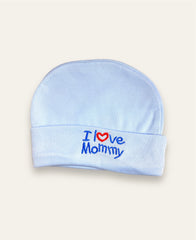 Baby Cap-I love Mommy Blue