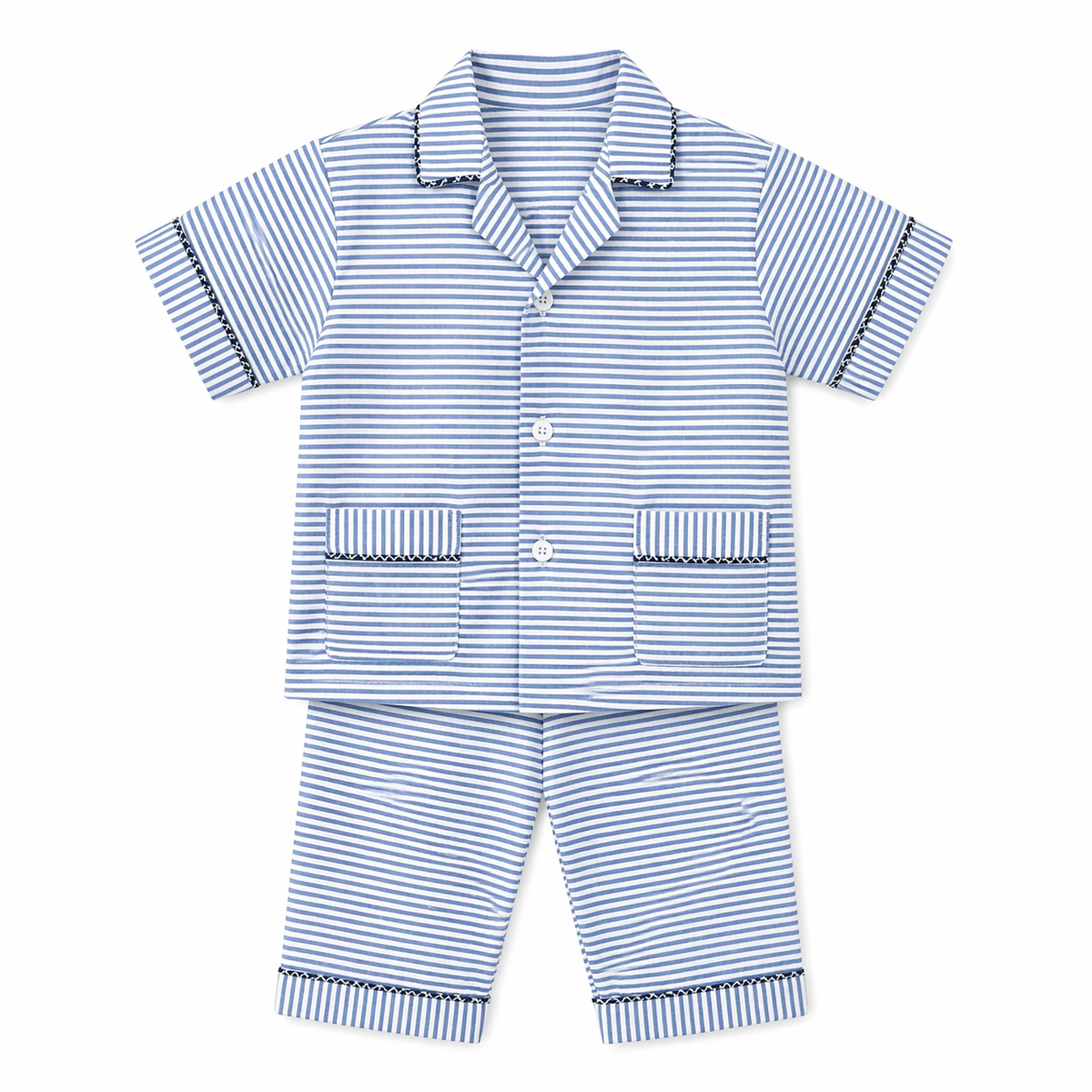 Blue Stripes Cotton Night Suit