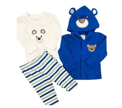 3PC Baby Boy Blue Bear Suit