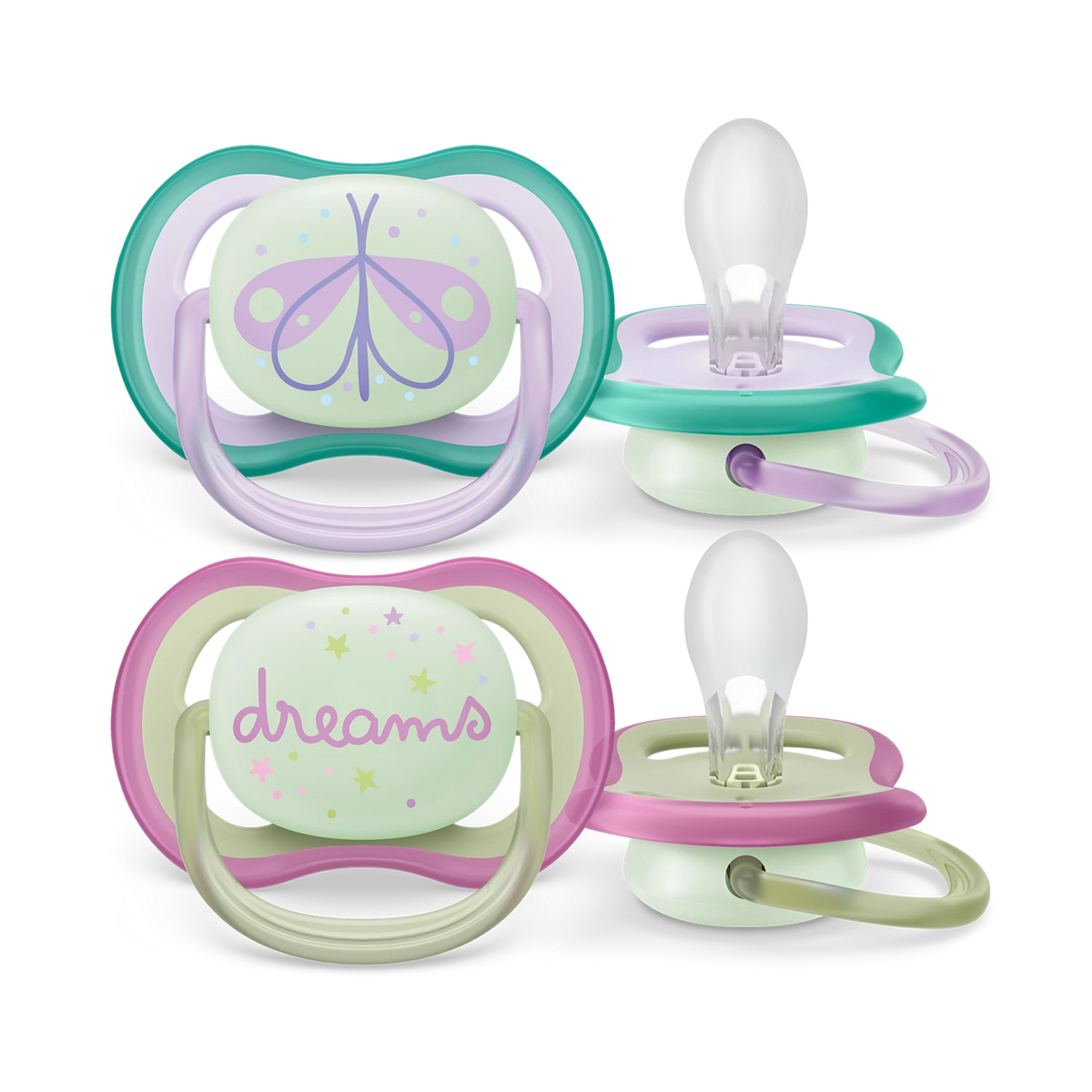 Philips Avent Night time 0-6M Girl Pacifier (SCF376/19)