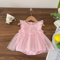 Baby Girl Pink Frill Bodysuit Frock