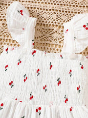 White Cotton Cherry Frock