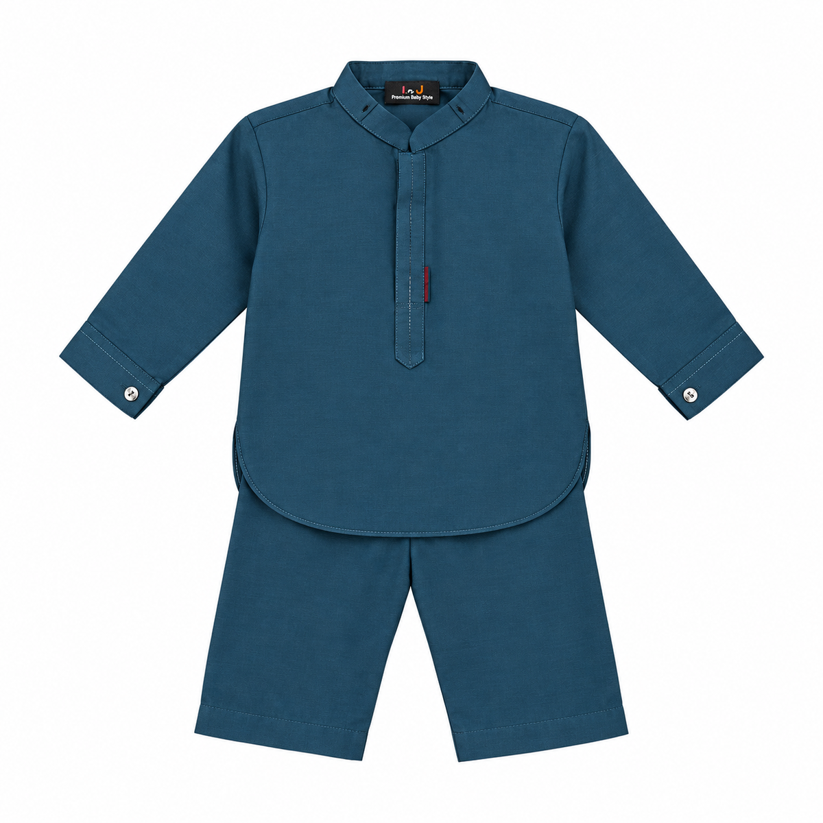 Baby Boy Steel Blue Boski Kurta Trouser Set