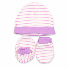 Newborn 3PC Baby Set – Mittens, Booties & Cap for Soft Comfort