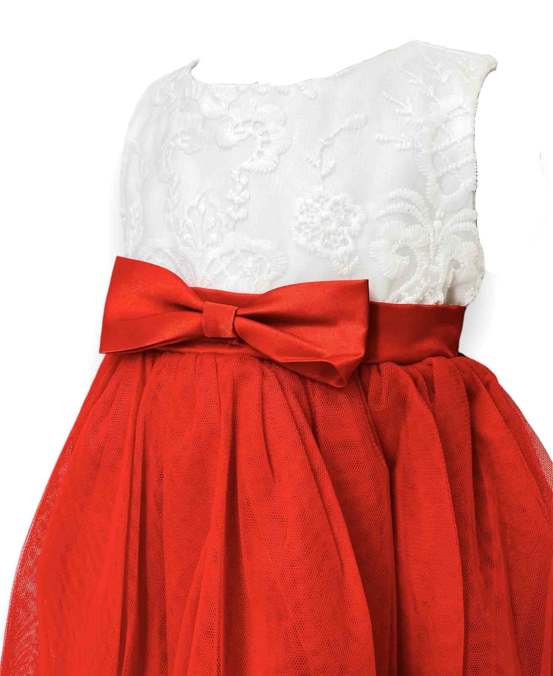 Red Bow Partywear Frock