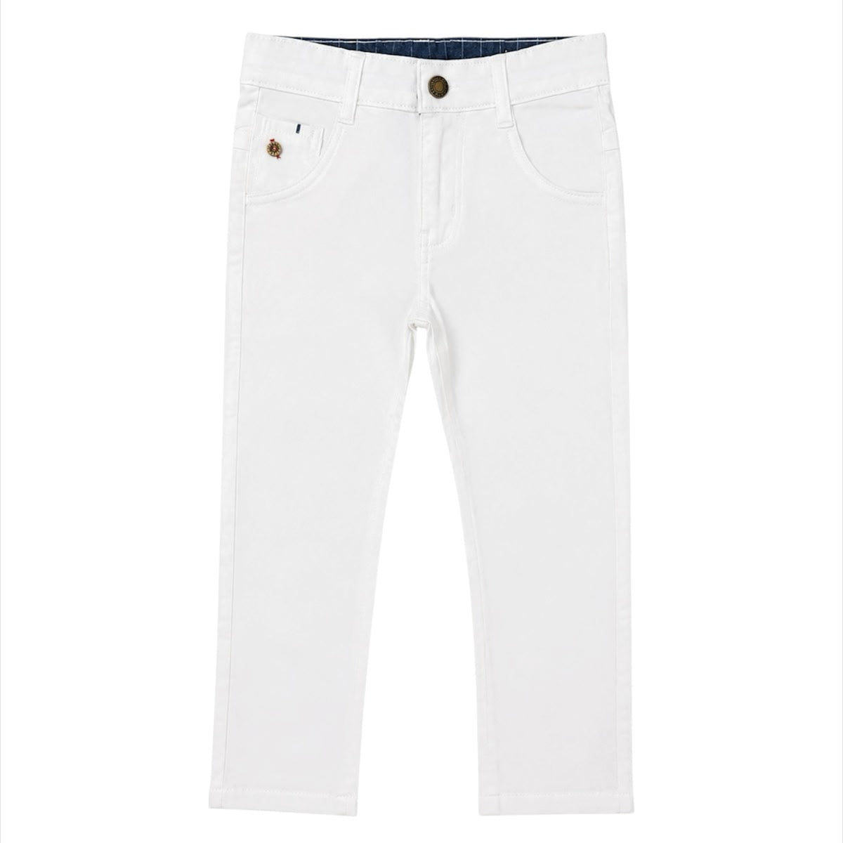 Baby Boy White Cotton Pant
