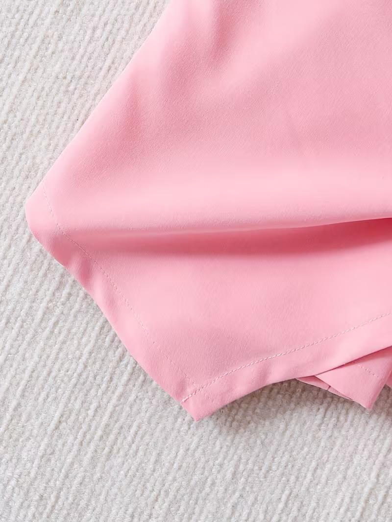 Baby Girl White Formal Shirt & Pink Shorts 2PCS Outfit