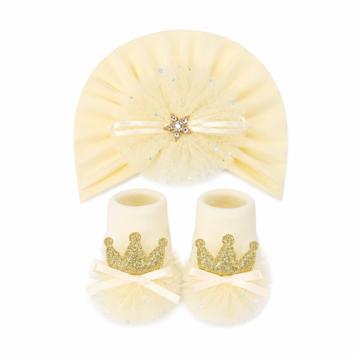 Golden Turban Cap & Socks Set