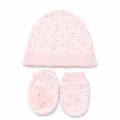 Newborn 3PC Baby Set – Mittens, Booties & Cap for Soft Comfort
