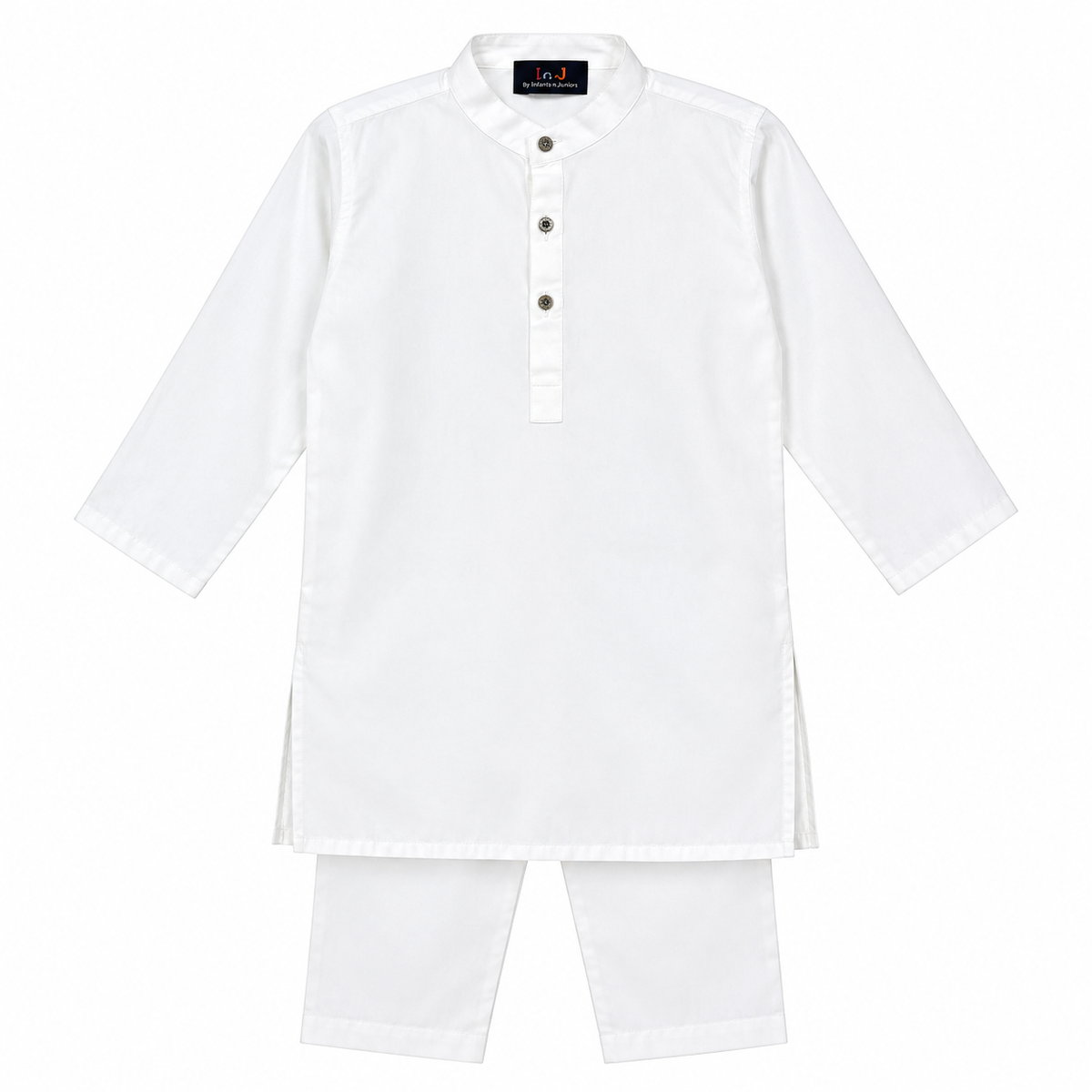 Baby Boy White Cotton Kurta Trouser Set