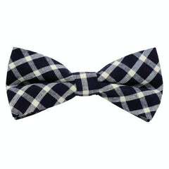 Navy Blue Checkered Bow Tie