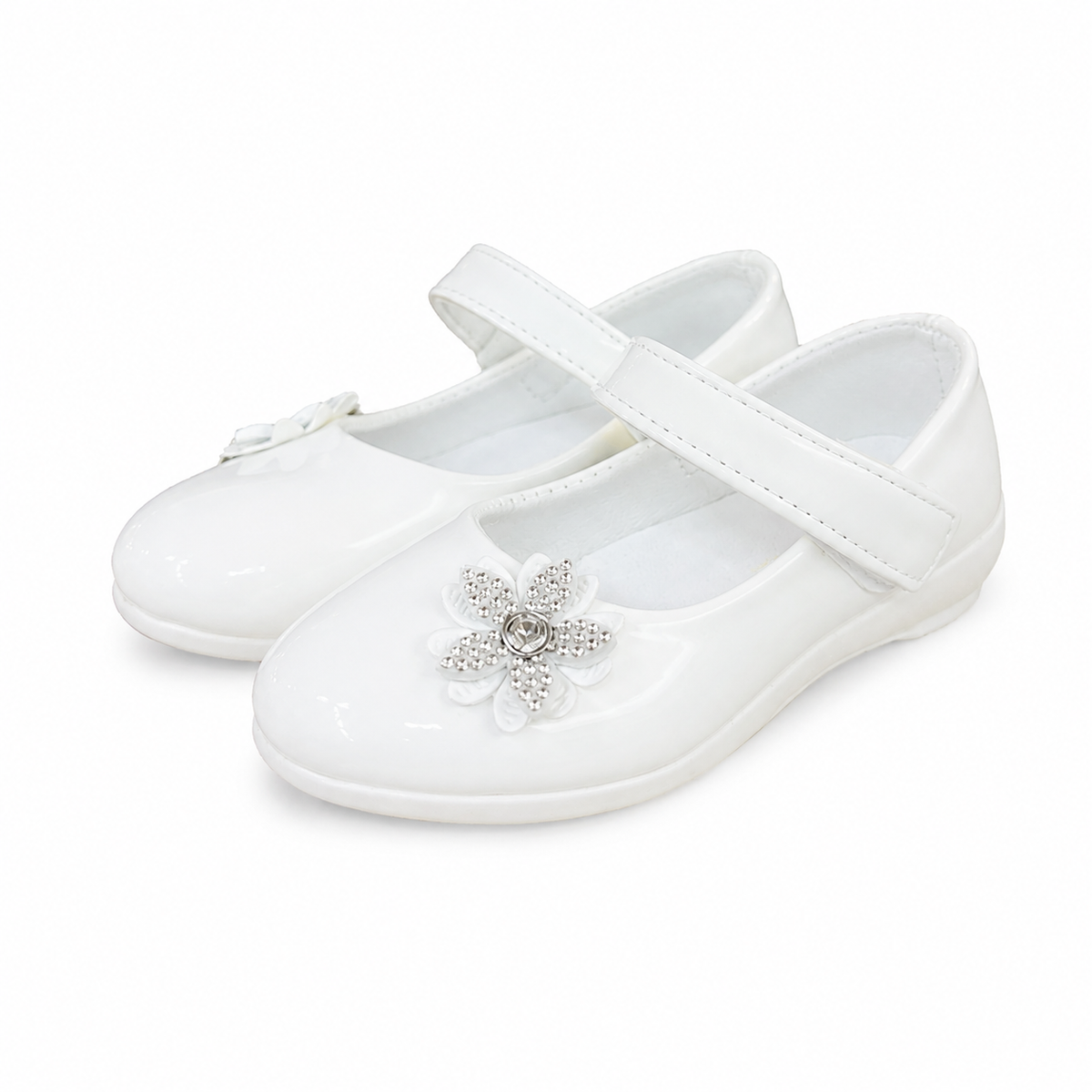 Baby Girl White Flower Pumps