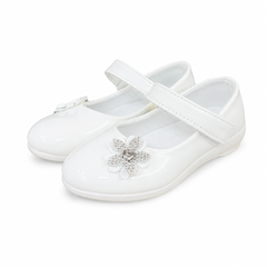 Baby Girl White Flower Pumps