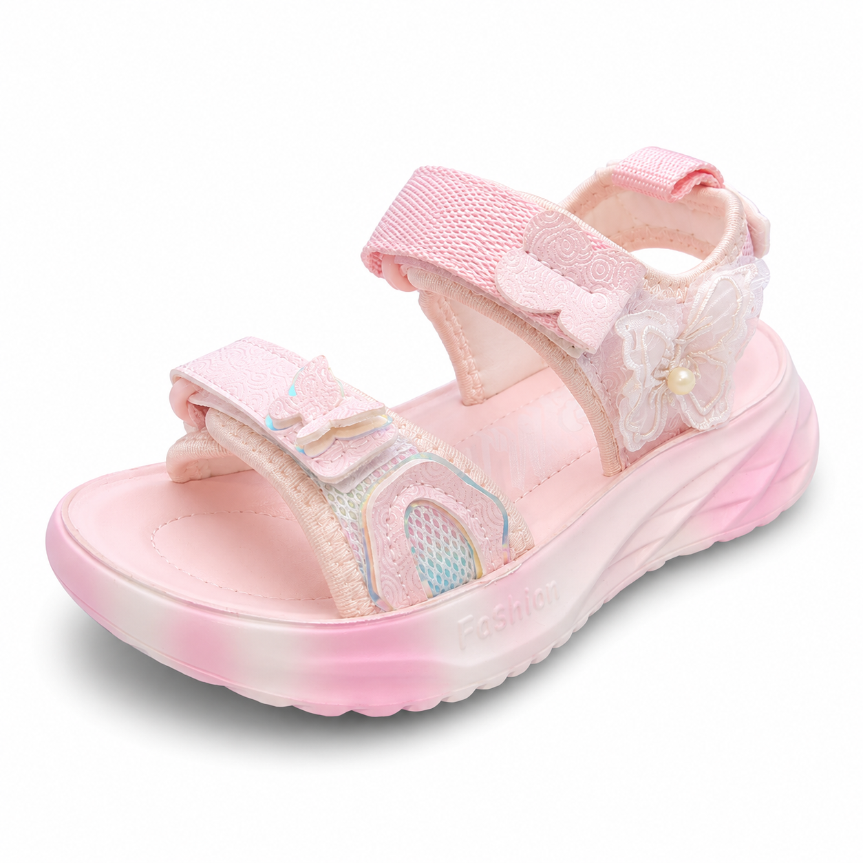 Baby Girl Pink Butterfly Sandal with Strap